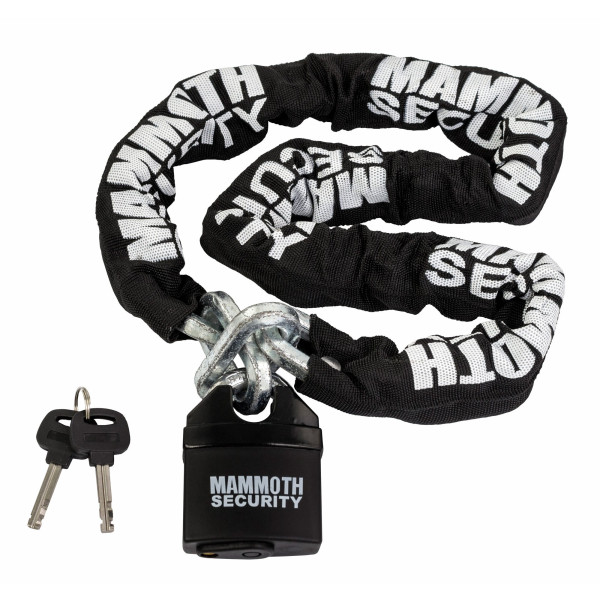 Mammoth Security Mammoth lock and chain 10mm x 1200mm chain / closed shackle lock